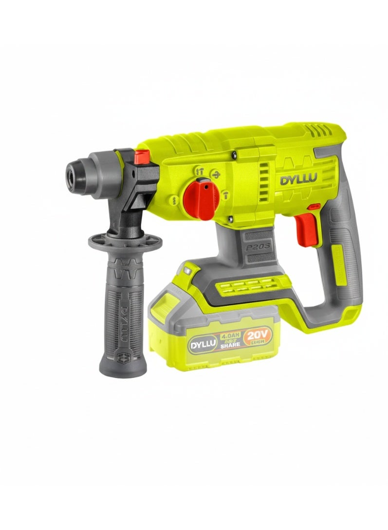 DYLLU P20S 20V Cordless Brushless Rotary Hammer Drill, 4-in-1, 22mm, 2×4.0Ah Batteries - Image 2